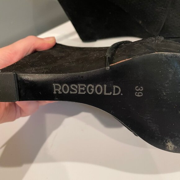 ROSEGOLD - Black heeled lace-up wedge boots (US 9) - Picture 4 of 5